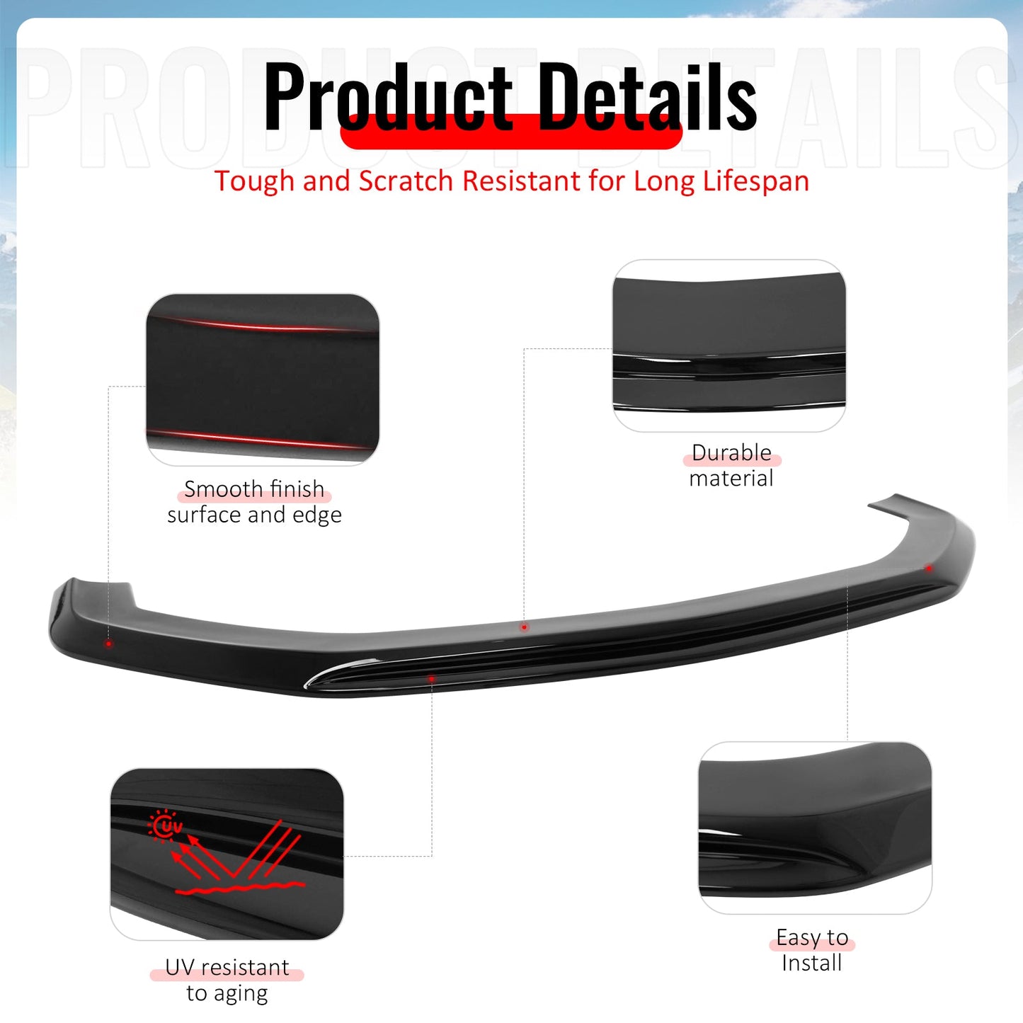 2024-2026 Ford Mustang Ecoboost& GT IKON Style Front Bumper Lip