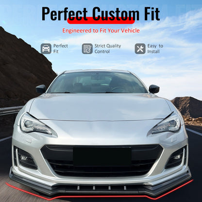 2017-2020 Subaru BRZ IKON Carbon Fiber Print Front Bumper Spoiler PP