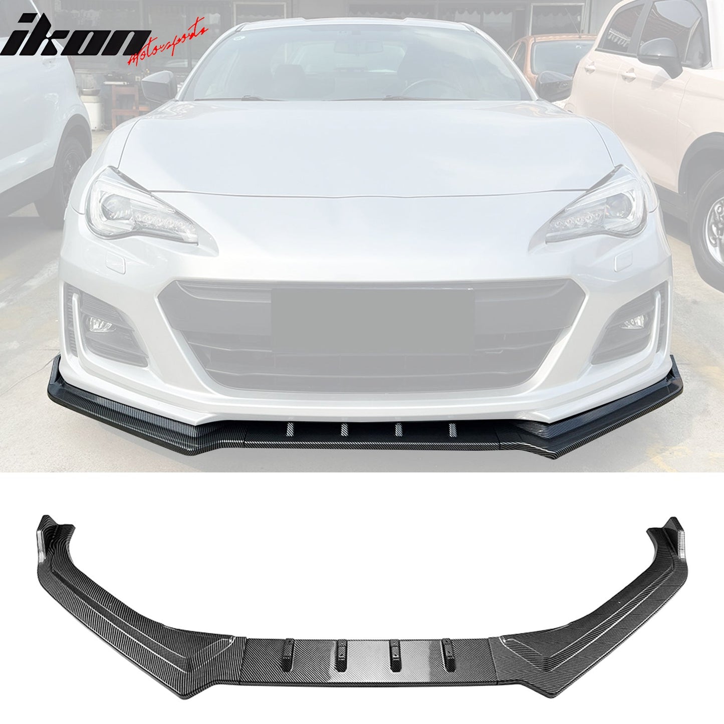 2017-2020 Subaru BRZ IKON Carbon Fiber Print Front Bumper Spoiler PP