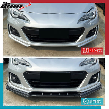 2017-2020 Subaru BRZ IKON Carbon Fiber Print Front Bumper Spoiler PP