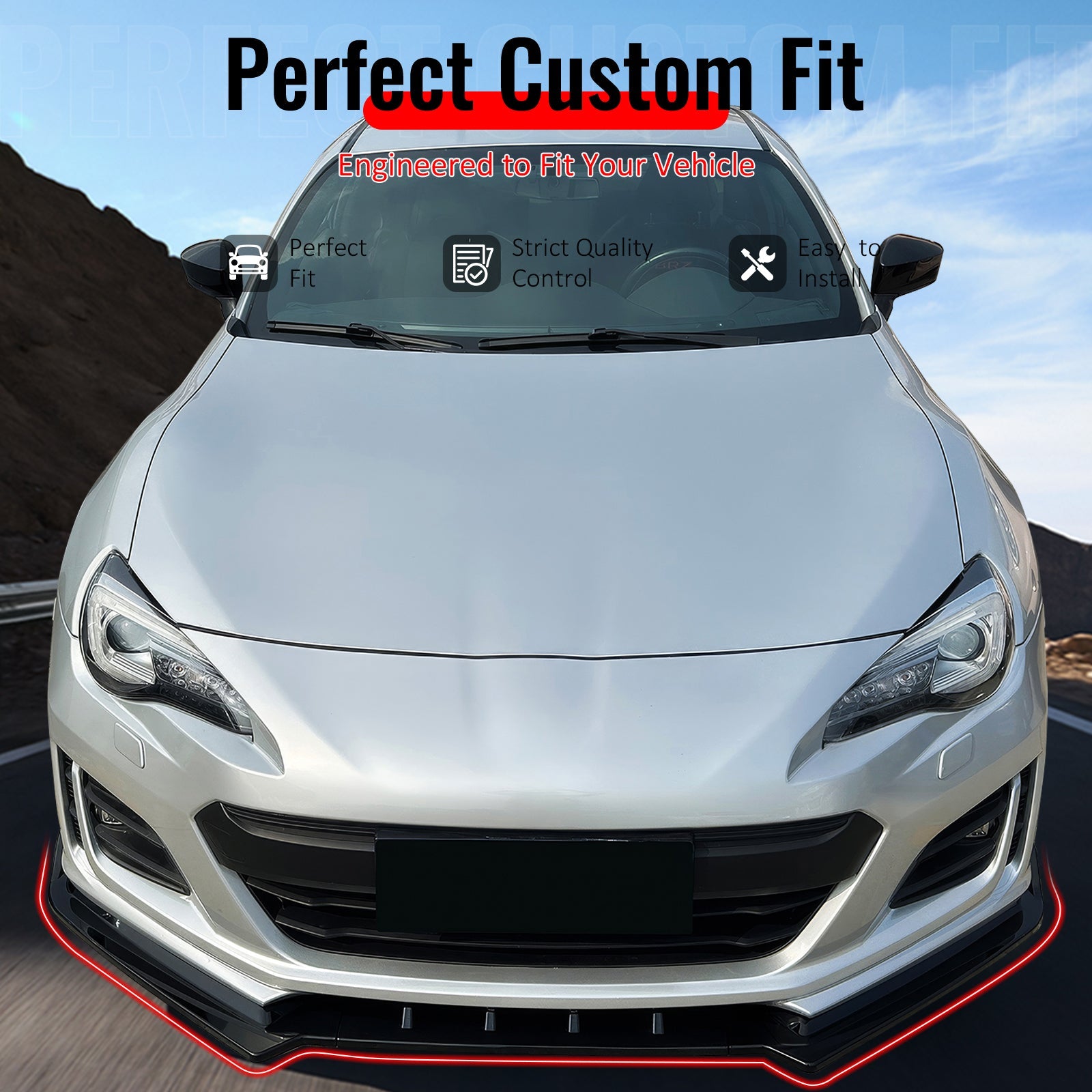 2017-2020 Subaru BRZ IKON Gloss Black Front Bumper Lip Spoiler PP