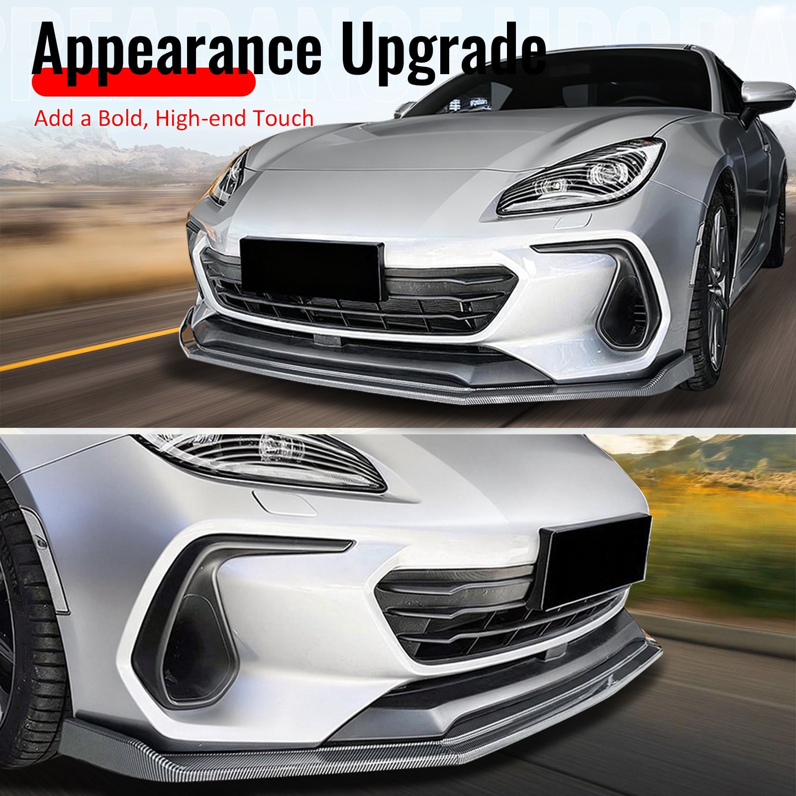 2022-2025 Subaru BRZ IKV2 Carbon Fiber Print Front Bumper Lip PP