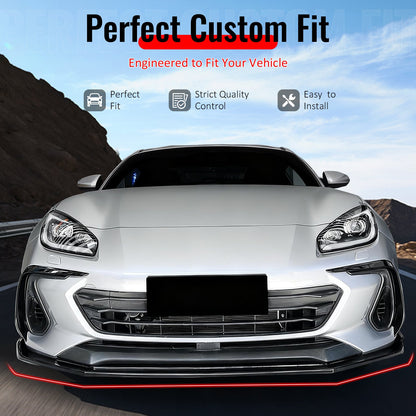2022-2025 Subaru BRZ IKV2 Gloss Black Front Bumper Lip Spoiler PP