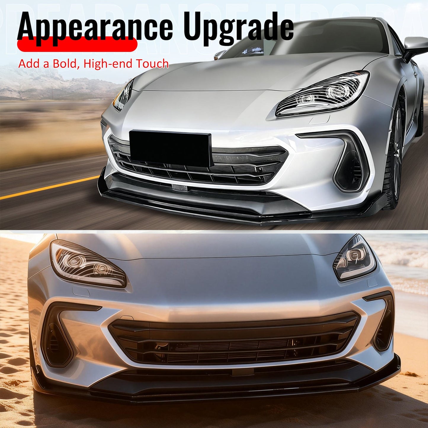 2022-2025 Subaru BRZ IKV2 Gloss Black Front Bumper Lip Spoiler PP
