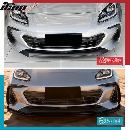 2022-2025 Subaru BRZ IKV2 Gloss Black Front Bumper Lip Spoiler PP