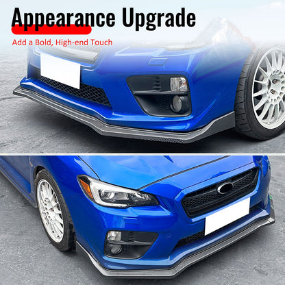2015-2021 Subaru WRX CS2 Style Carbon Fiber Print Front Bumper Lip PP