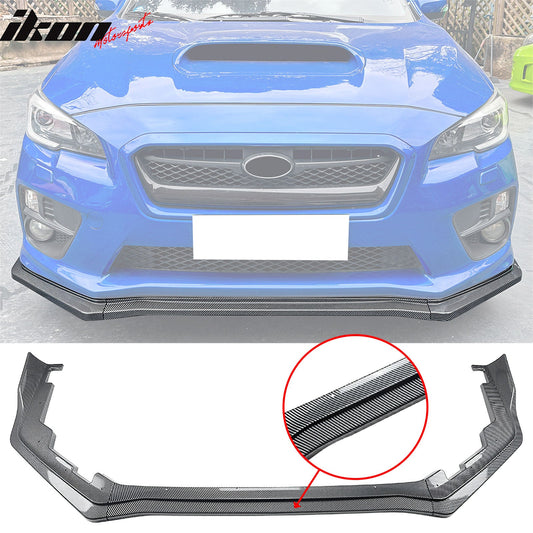 2015-2021 Subaru WRX CS2 Style Carbon Fiber Print Front Bumper Lip PP