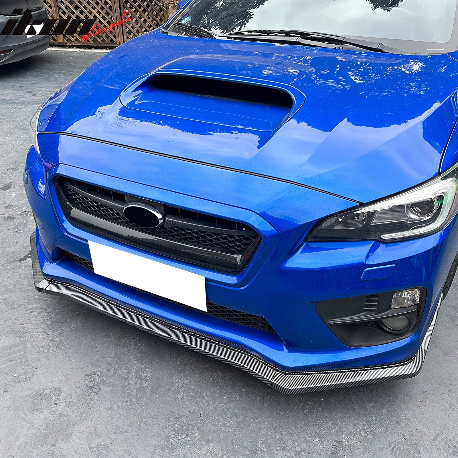 2015-2021 Subaru WRX CS2 Style Carbon Fiber Print Front Bumper Lip PP