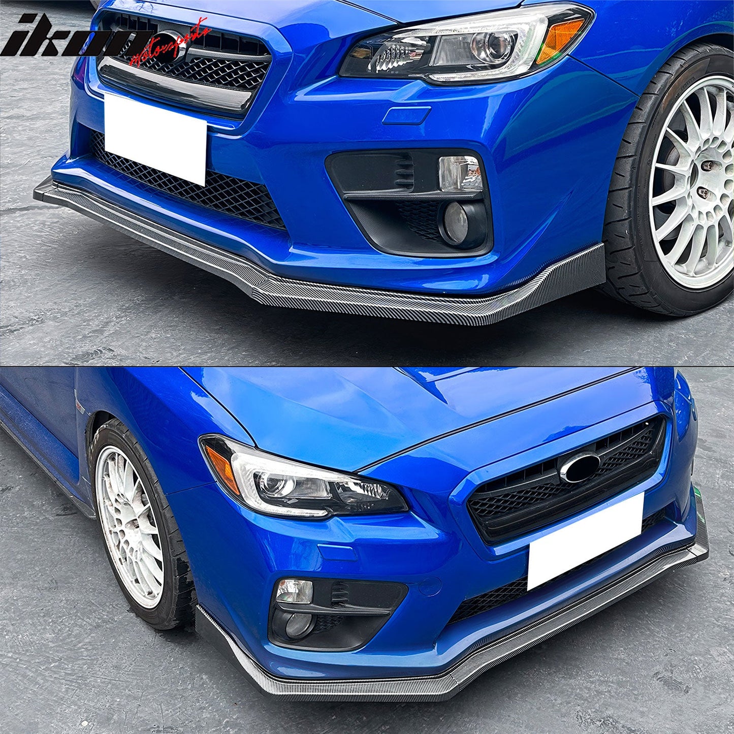2015-2021 Subaru WRX CS2 Style Carbon Fiber Print Front Bumper Lip PP