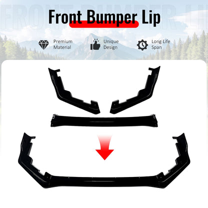 2015-2021 Subaru WRX CS2 Style Gloss Black Front Bumper Lip Spoiler PP