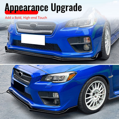 2015-2021 Subaru WRX CS2 Style Gloss Black Front Bumper Lip Spoiler PP