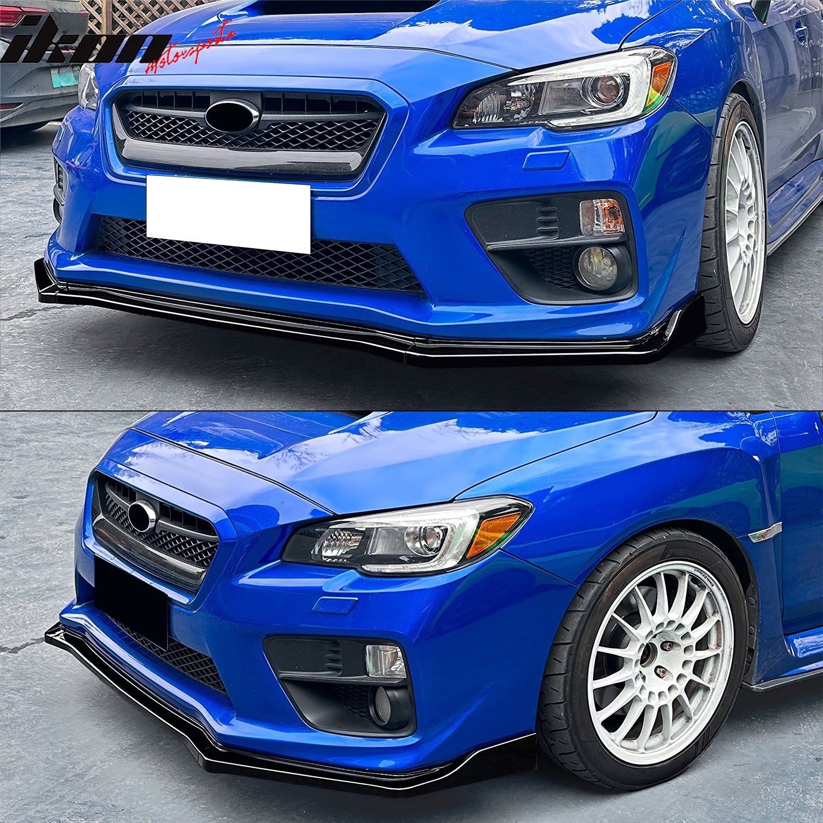 2015-2021 Subaru WRX CS2 Style Gloss Black Front Bumper Lip Spoiler PP