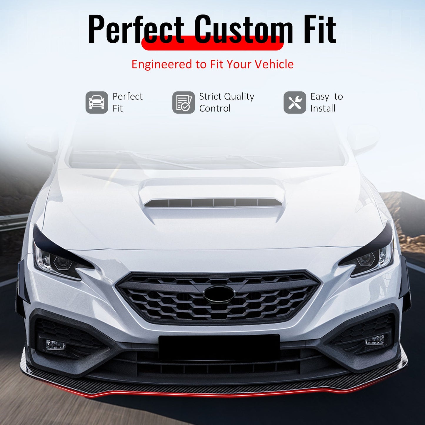 2022-2025 Subaru WRX IKON Carbon Fiber Print Front Bumper Chin Lip PP