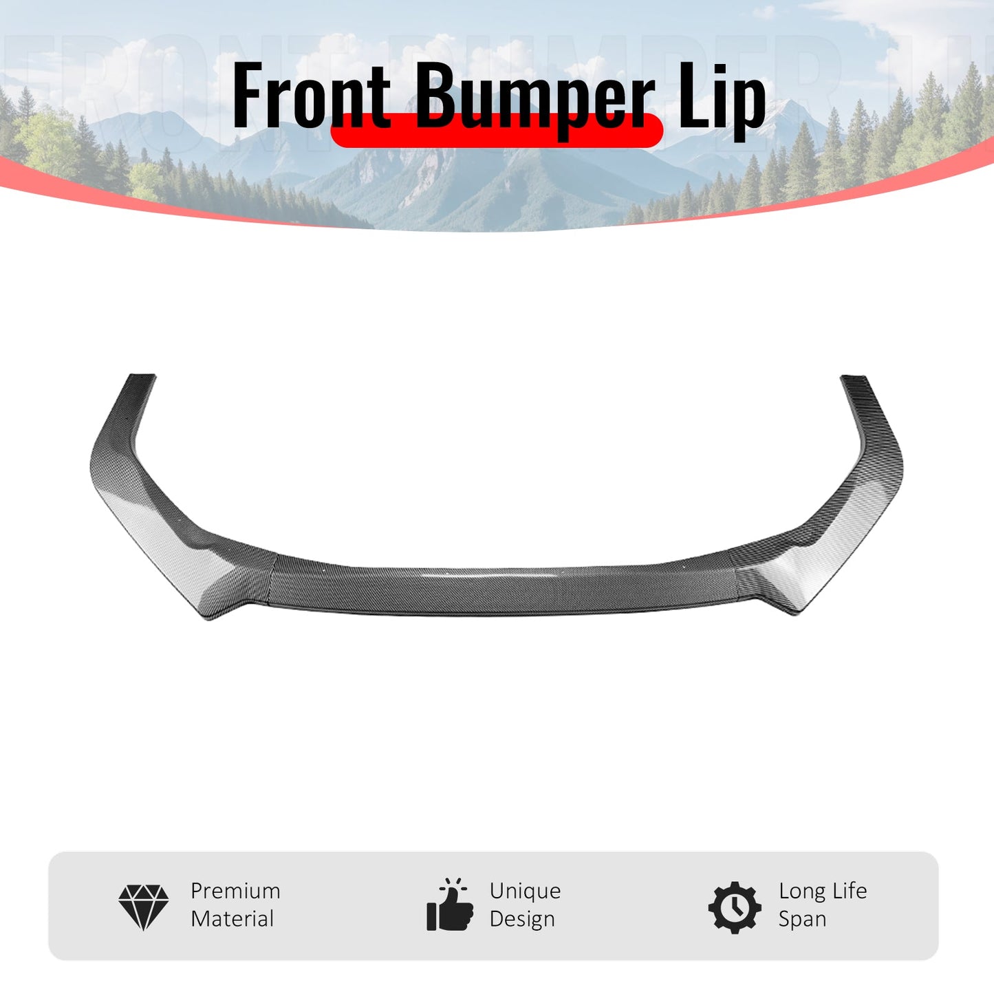 2022-2025 Subaru WRX IKON Carbon Fiber Print Front Bumper Chin Lip PP