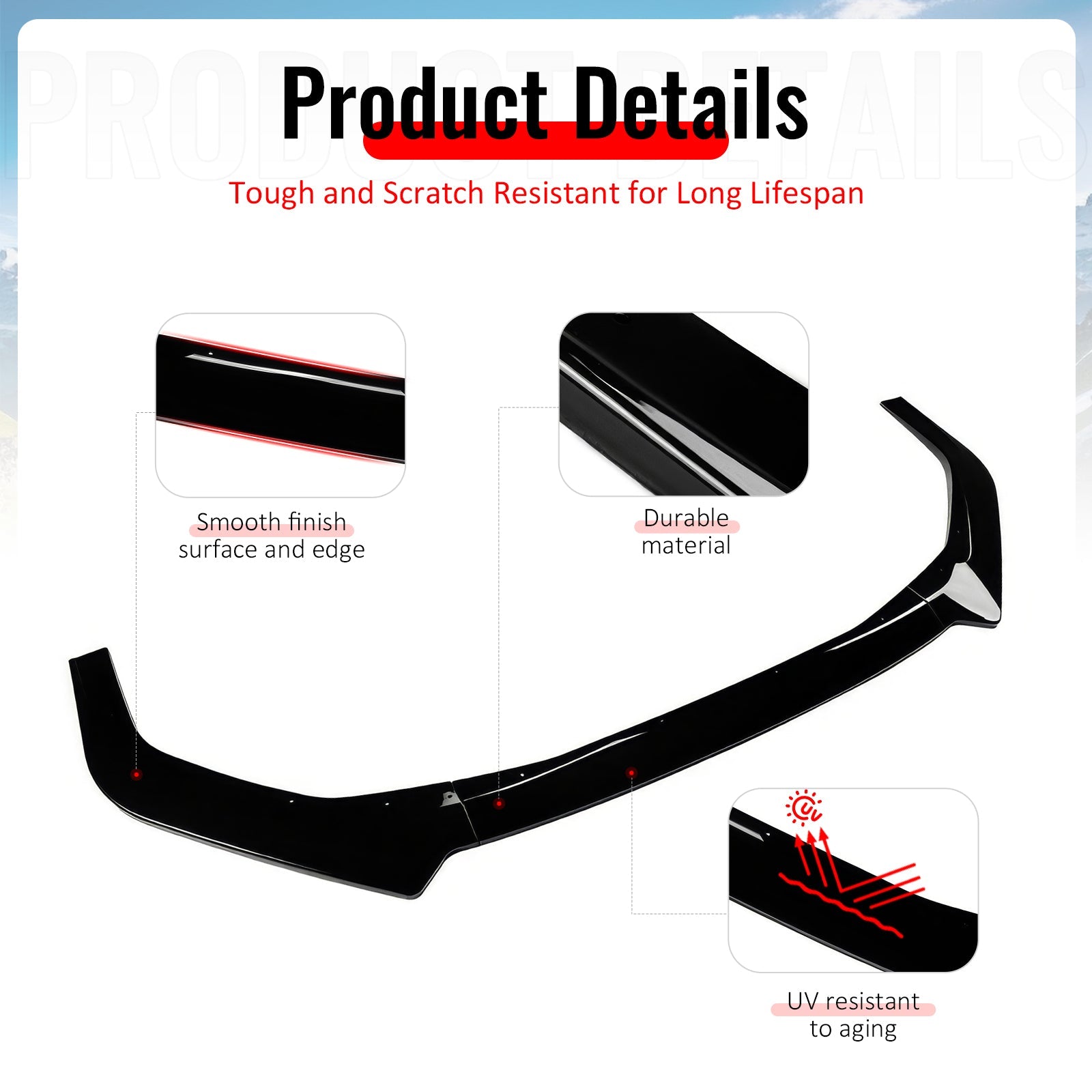 2022-2025 Subaru WRX IKON Gloss Black Front Bumper Lip Chin Spoiler PP
