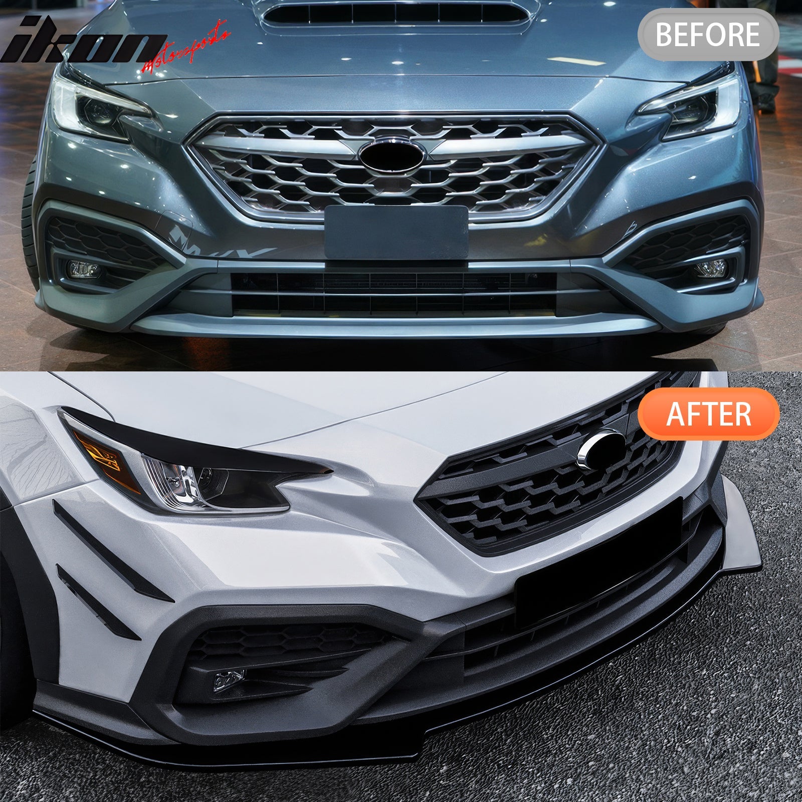 2022-2025 Subaru WRX IKON Gloss Black Front Bumper Lip Chin Spoiler PP