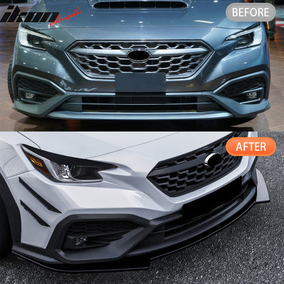 2022-2025 Subaru WRX IKON Gloss Black Front Bumper Lip Chin Spoiler PP