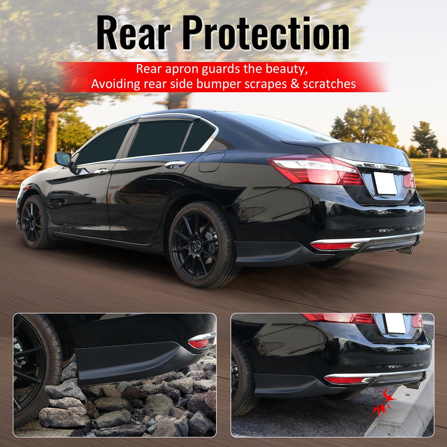 2022-2025 Subaru WRX STI Style Rear Bumper Lip Aprons Gloss Black ABS