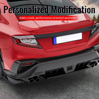 2022-2025 Subaru WRX STI Style Rear Bumper Lip Aprons Gloss Black ABS