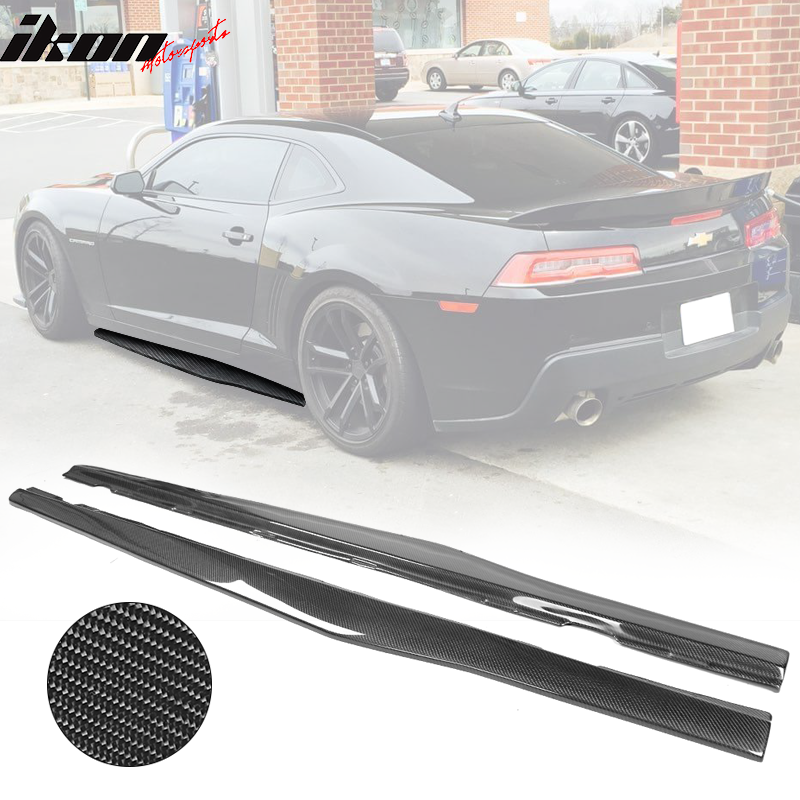 2010-2015 Chevy Camaro IKON Side Skirts Rocker Pannel Carbon Fiber