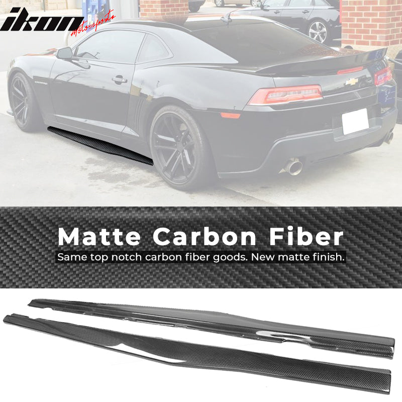 2010-2015 Chevy Camaro IKON Side Skirts Rocker Pannel Carbon Fiber