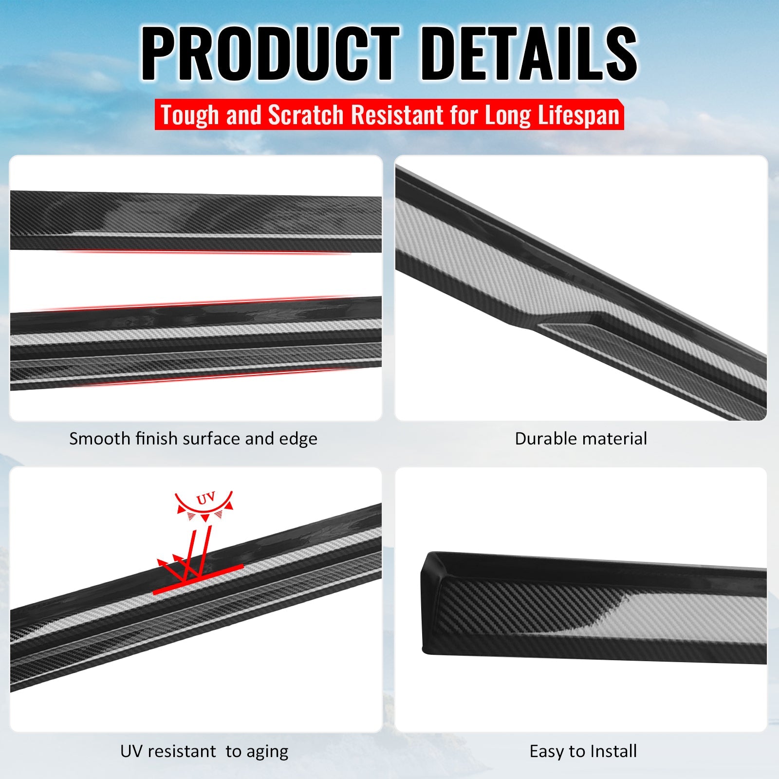 2024-2026 Ford Mustang IKON Style Side Skirts Add on ABS