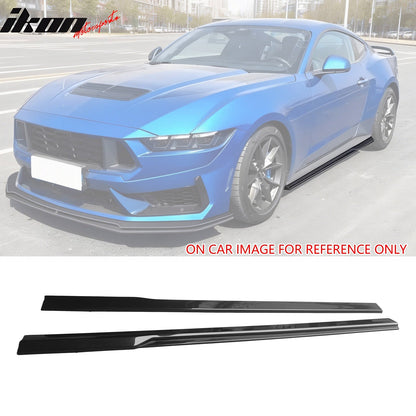 2024-2026 Ford Mustang IKON Style Side Skirts Add on ABS