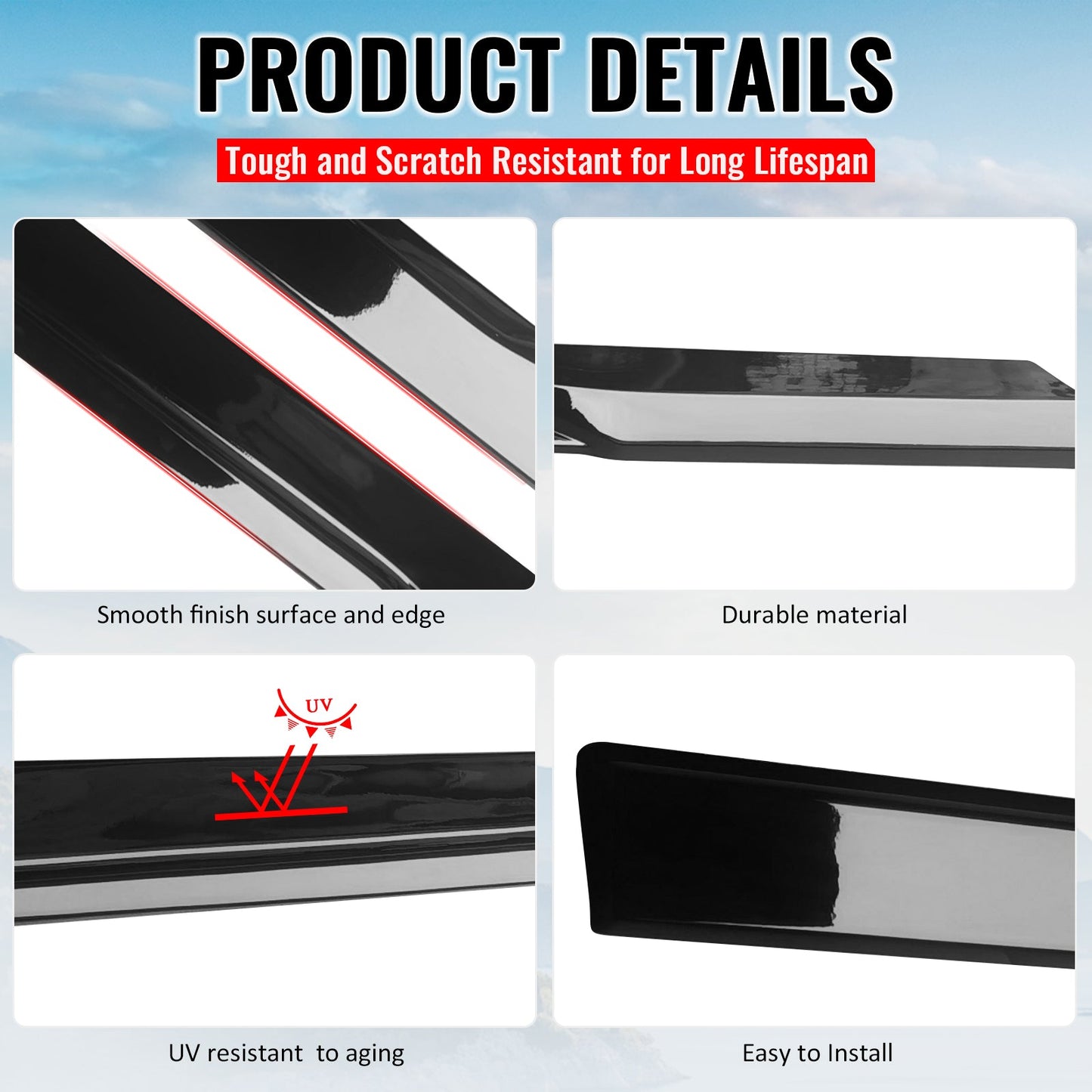 2024-2026 Ford Mustang IKON Style Side Skirts Add on ABS