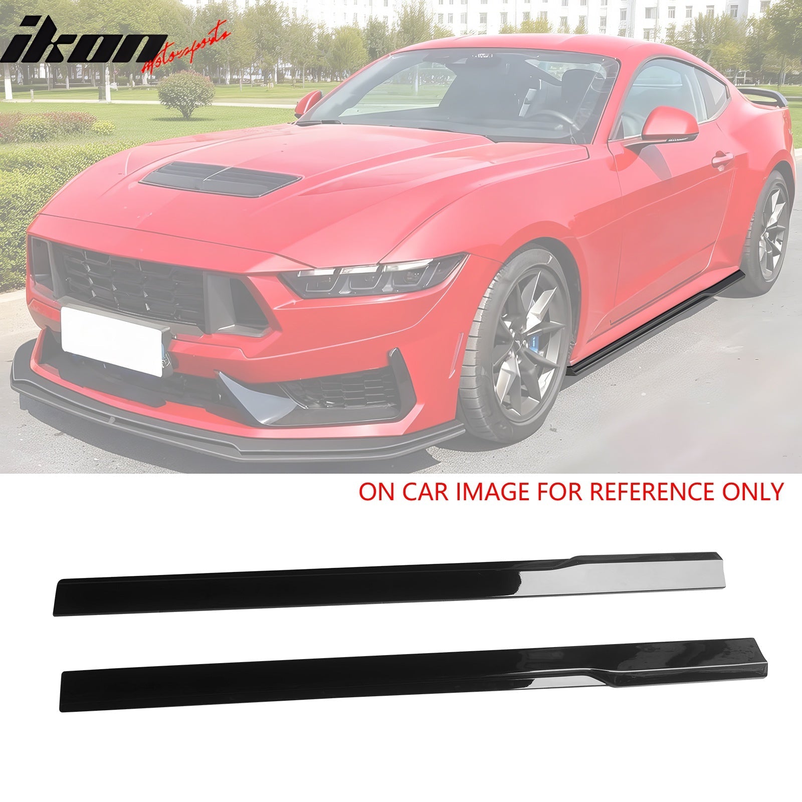 2024-2026 Ford Mustang IKON Style Side Skirts Add on ABS