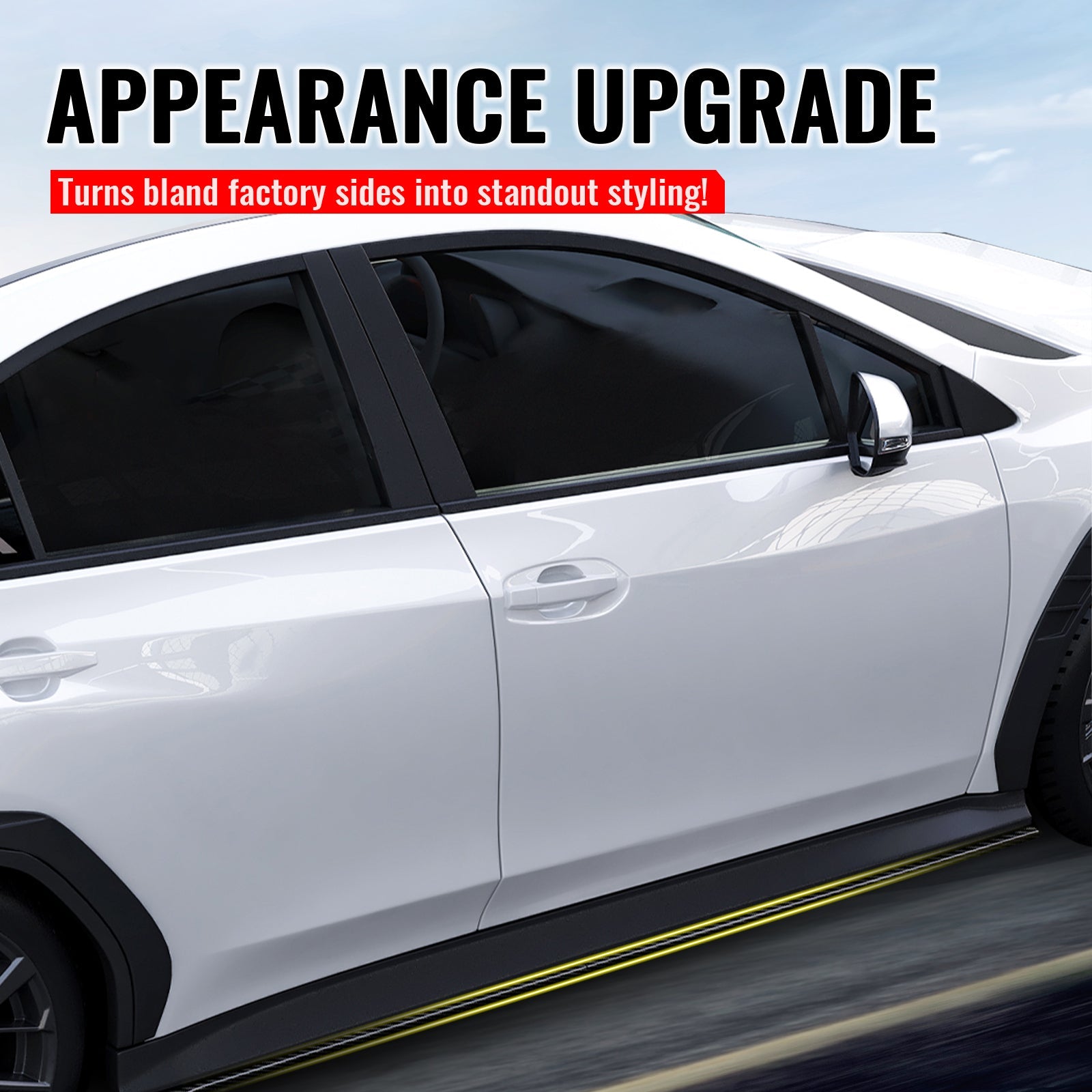 2022-2025 Subaru WRX STI Carbon Fiber Print Side Skirts Extension PP