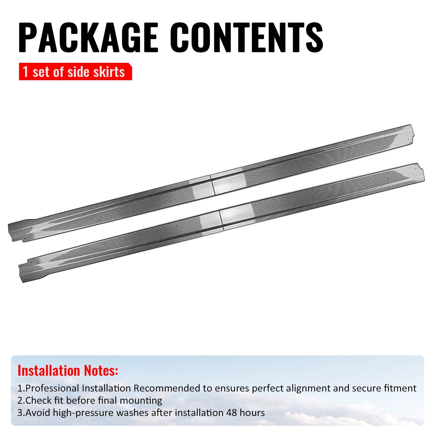 2022-2025 Subaru WRX STI Carbon Fiber Print Side Skirts Extension PP