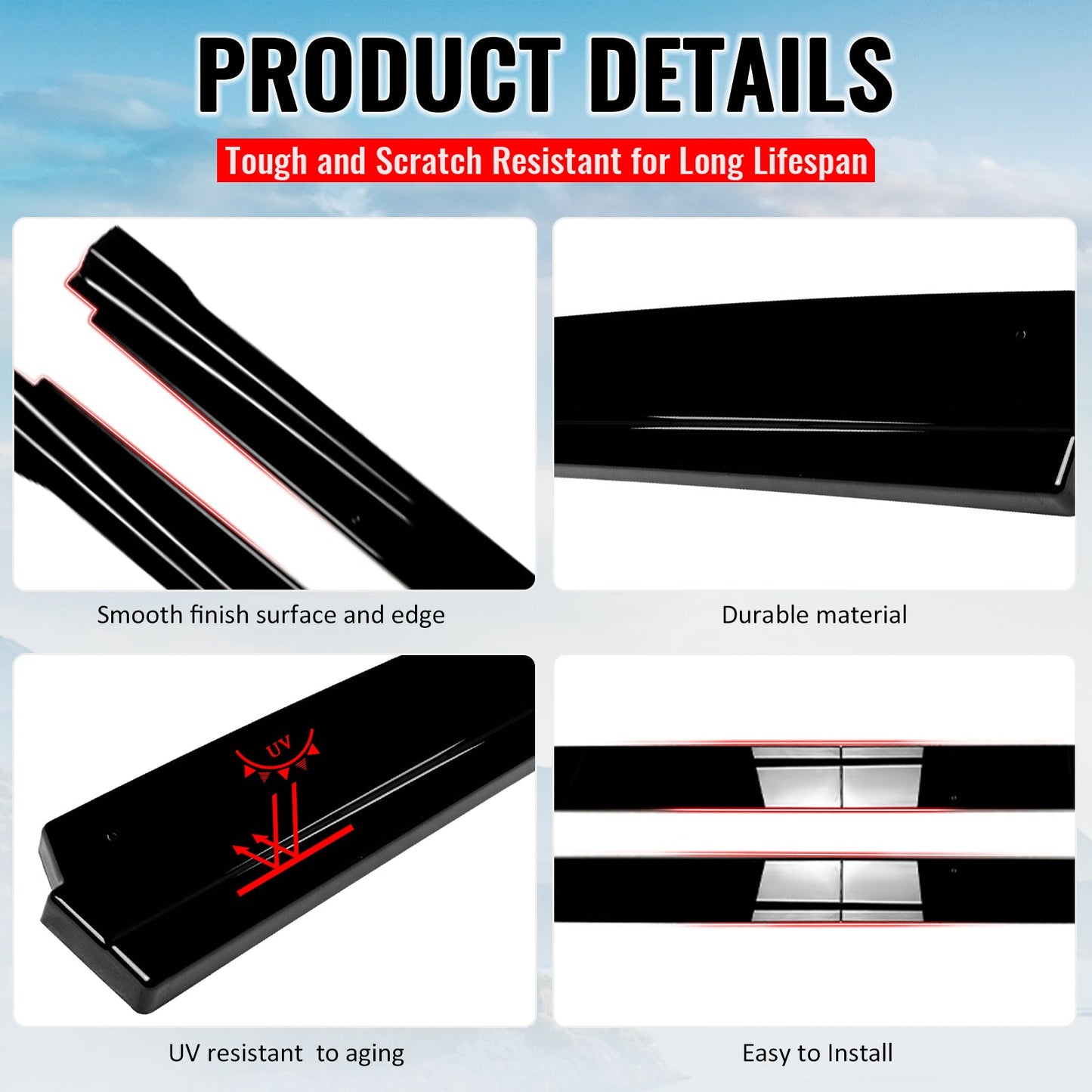 2022-2025 Subaru WRX STI Style Gloss Black Side Skirts Extension PP
