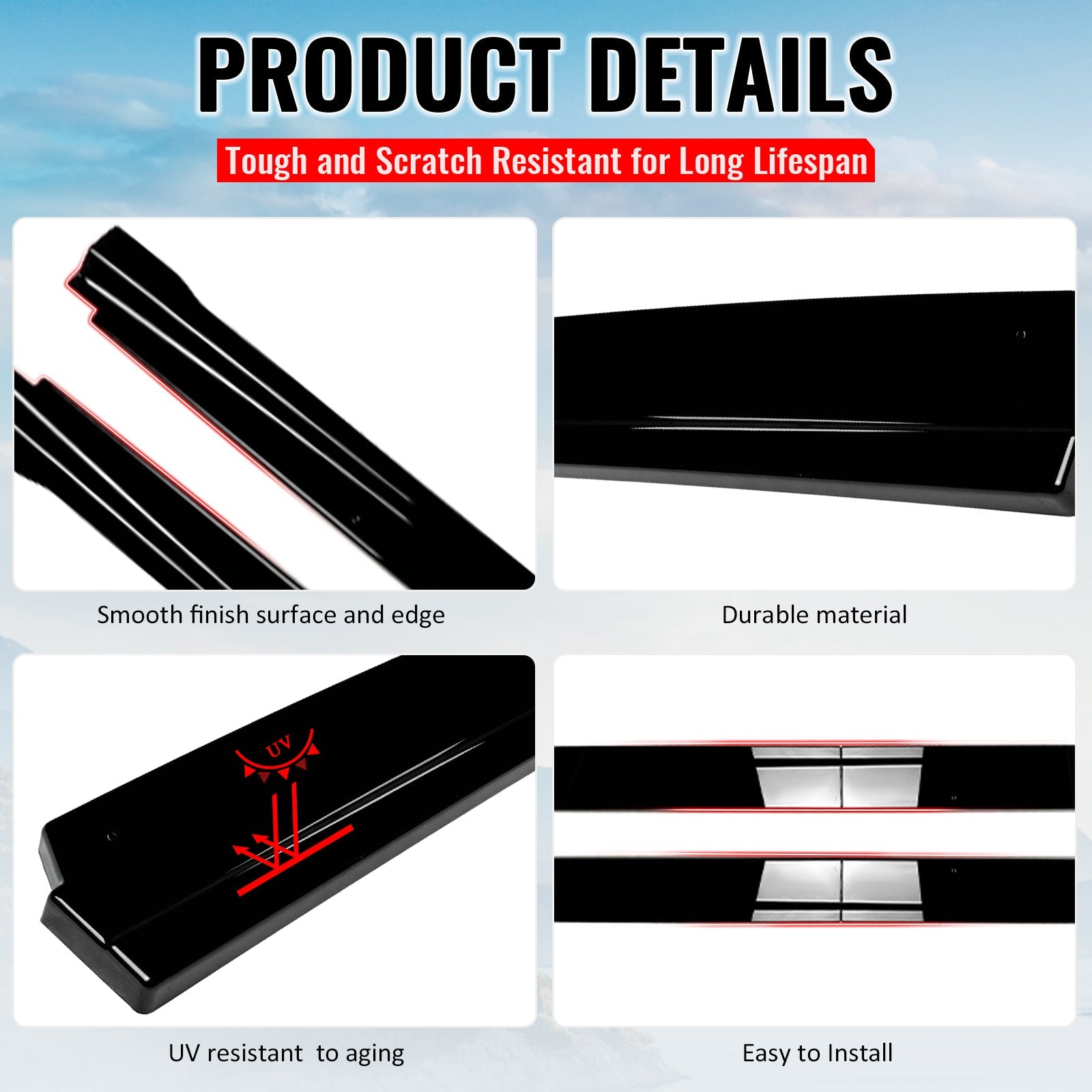 2022-2025 Subaru WRX STI Style Gloss Black Side Skirts Extension PP