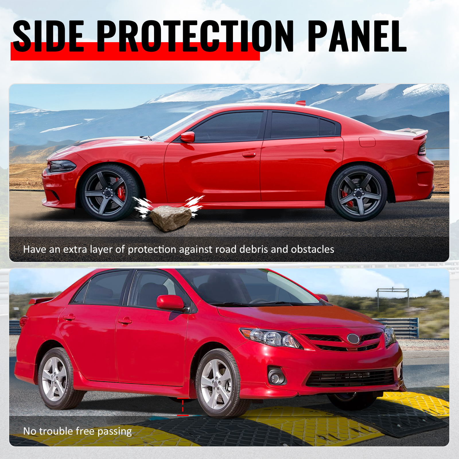 2022-2025 Subaru WRX STI Style Gloss Black Side Skirts Extension PP