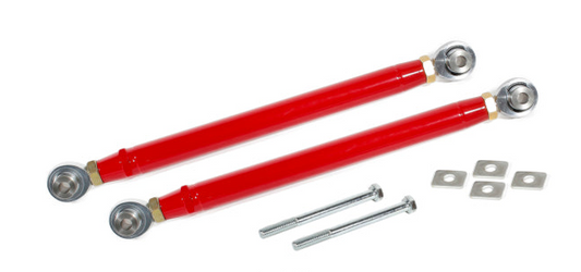 BMR 16-17 6th Gen Camaro Rear Double Adj. Rod Ends Toe Rods - Red