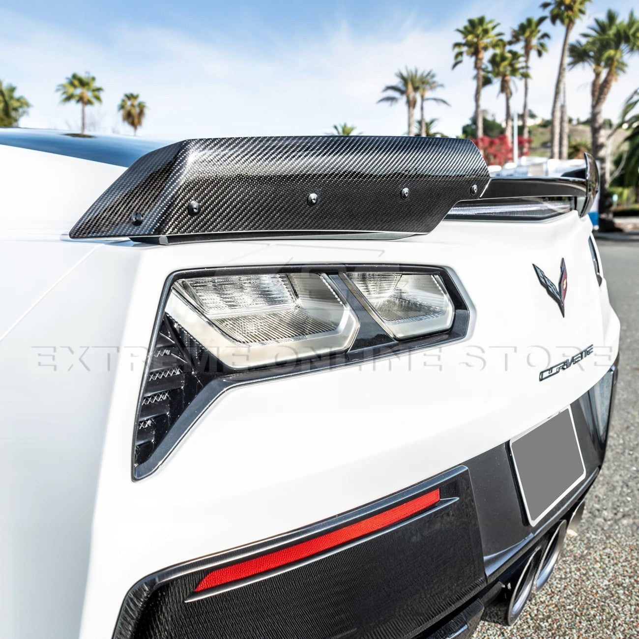 Corvette C7 DRY CARBON FIBER Rear Spoiler Side Winglets