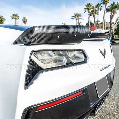 Corvette C7 DRY CARBON FIBER Rear Spoiler Side Winglets