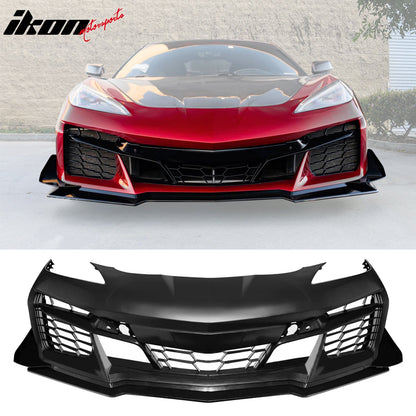 2020-2025 Corvette C8 Front Rear Bumpers Silver Exhaust Trunk Spoiler