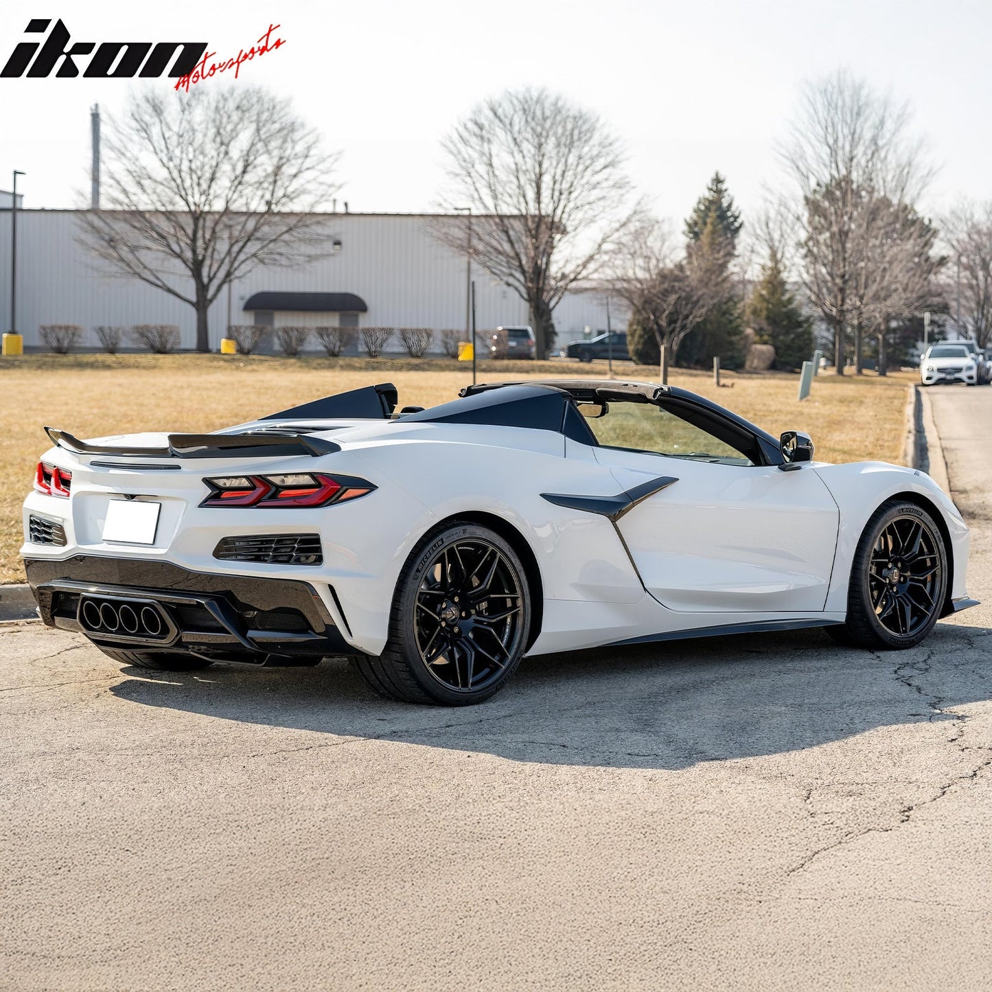 2020-2025 Chevy Corvette C8 Rear Diffuser Lip + Exhaust Muffler Pipe