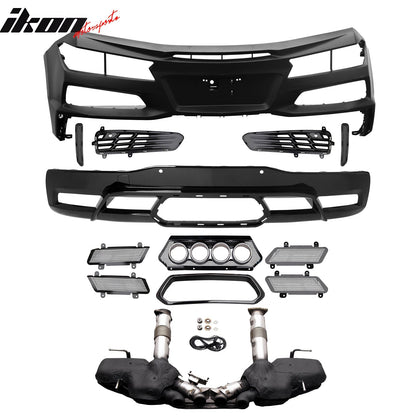 2020-2025 Corvette C8 Front Rear Bumpers Silver Exhaust Trunk Spoiler