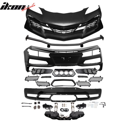 2020-2025 Corvette C8 Front Rear Bumpers Silver Exhaust Trunk Spoiler