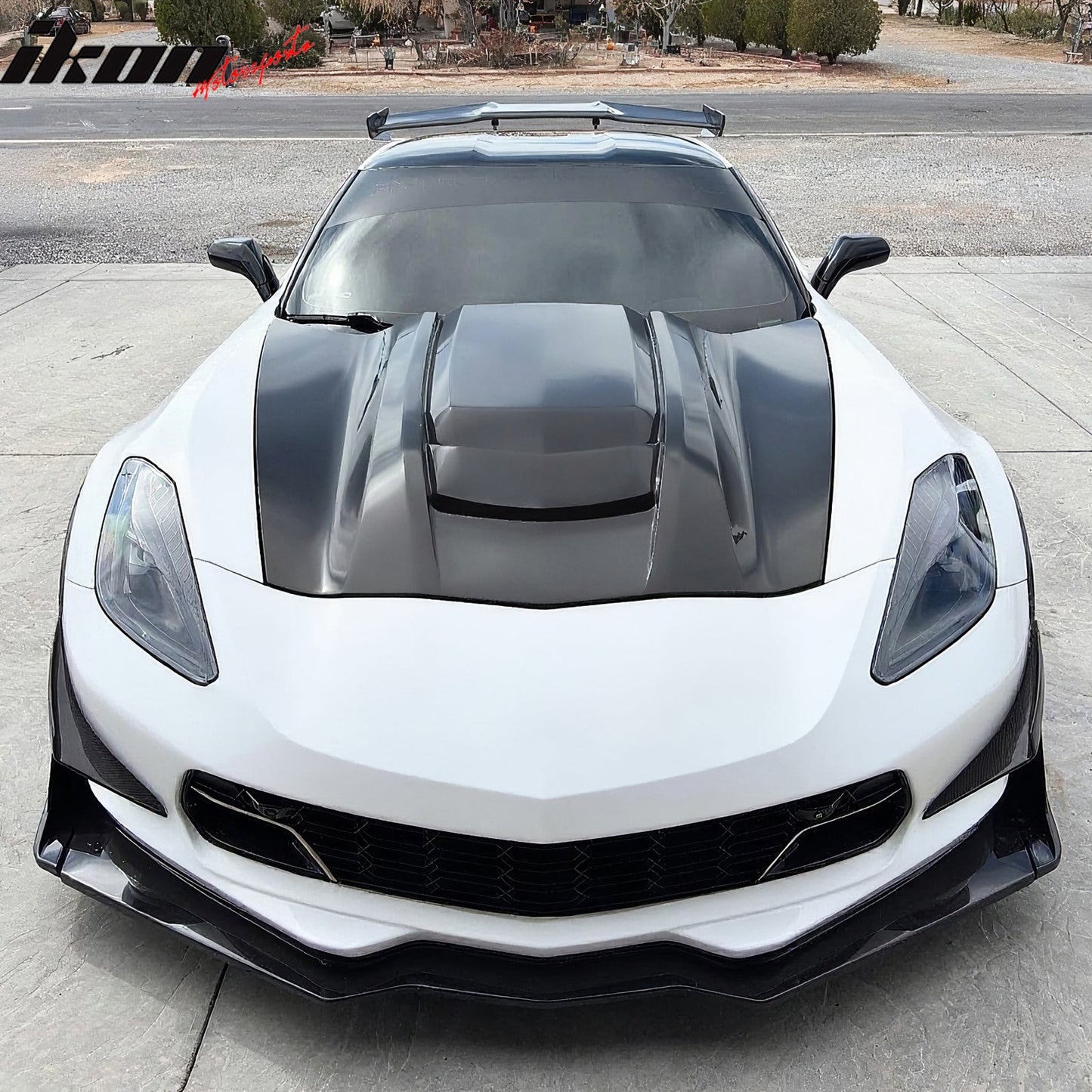 2014-2019 Chevy Corvette C7 ZR1 Style Hood Scoop Vent Black Aluminum