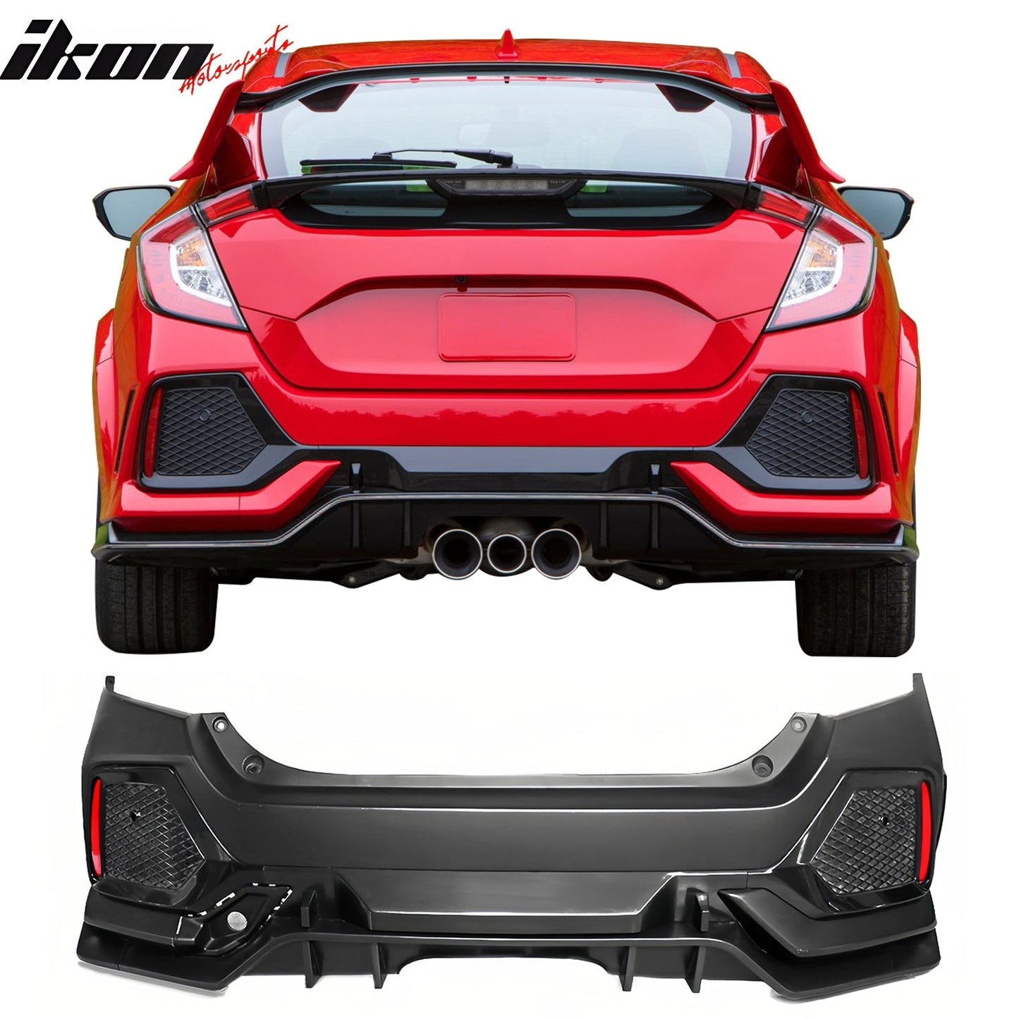 2017-2021 Honda Civic Hatchback Type R Rear Bumper Cover Garnish PP