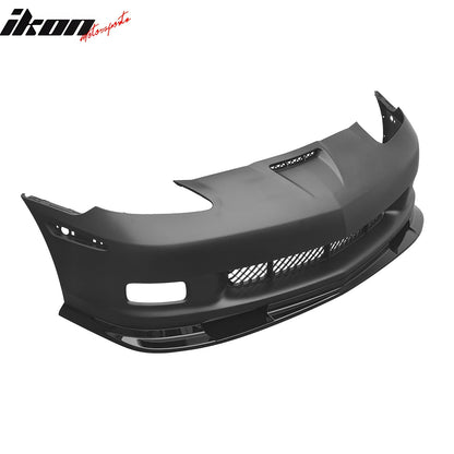 06-13 Chevy Corvette Z06 Style Front Bumper Cover w/ Gloss Black Lip