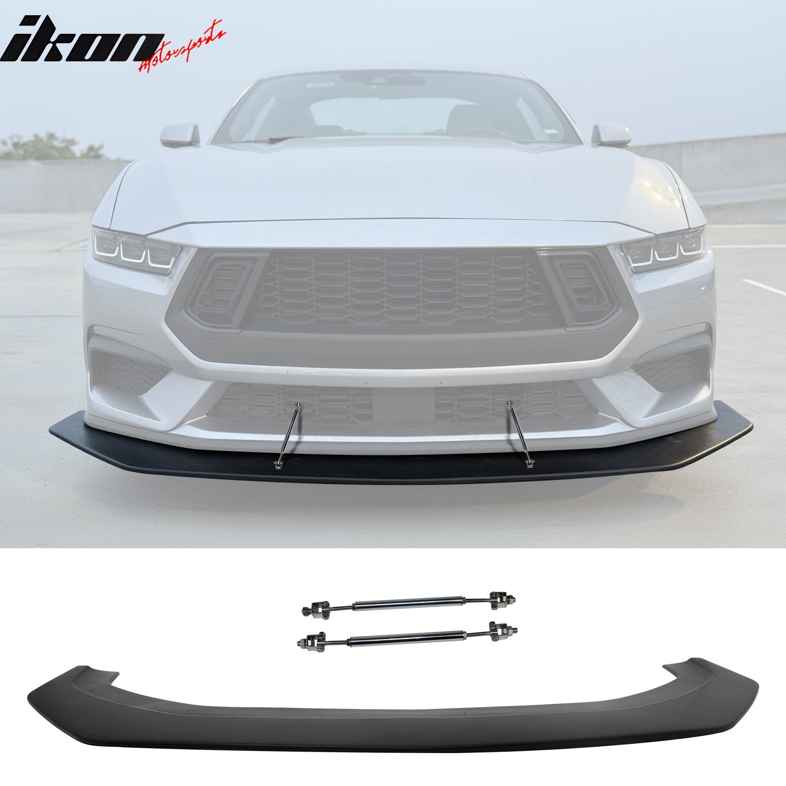 2024-2026 Mustang Ecoboost& GT Front Splitter w/ Stainless Steel Rods
