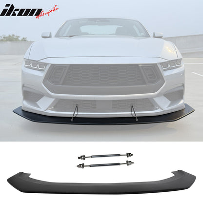 2024-2026 Mustang Ecoboost& GT Front Splitter w/ Stainless Steel Rods