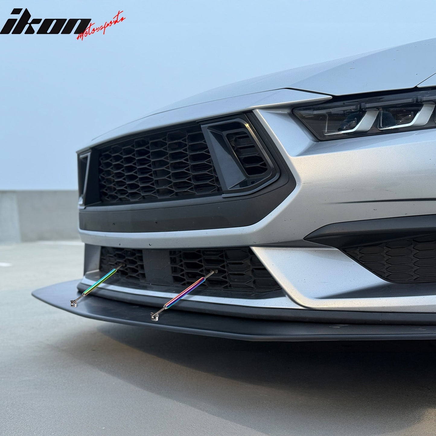 2024-2026 Mustang Ecoboost& GT Front Splitter w/ Stainless Steel Rods