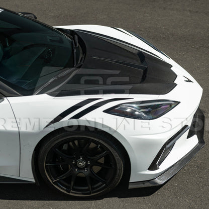 Corvette C8 Models EOS Performance Track Style Double Sided Dry Carbon Fiber Front Hood