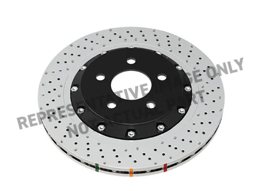 DBA 17-20 Honda Civic Type R Front 5000 Series Cross Drilled Rotor w/Black Hat (DBA53700BLKXD)
