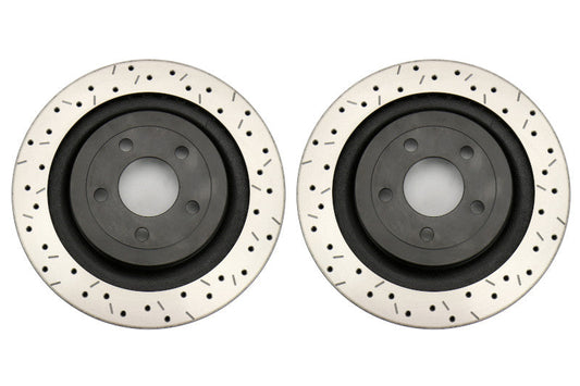 DBA 4000 Series Drilled and Slotted Rotor Pair Rear - 2015-2017 Ford Mustang EcoBoost / GT (w/o Brembo Brakes)